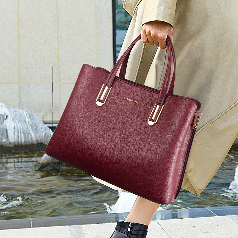 Handbag Large Capacity Bag for Women Autumn Winter Trendy One Shoulder Mom Bag Middle Aged Women Bag Office Tote Bag