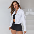 Denim Coat Women Popular Washed Denim Jacket Top